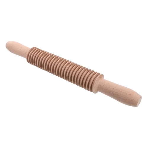 Rouleau à Pâtisserie en Bois à Rainures, Rouleau à Pâte à Spaghetti Système Tactile de Pression, Accessoire la Cuisine Pratique pour Fabrication de Nouilles Artisanales et
